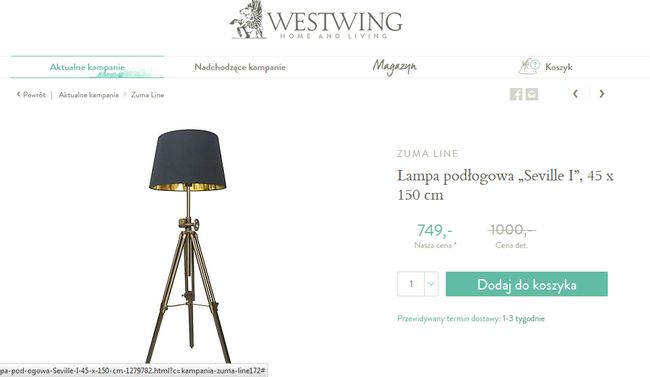 Westwing czas dostawy